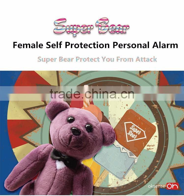 2017 New Hot Keychain Personal Alarm With Mosquito Repellent, Cute Super Bear Girls' Self-Protection High Decibel Security Alarm