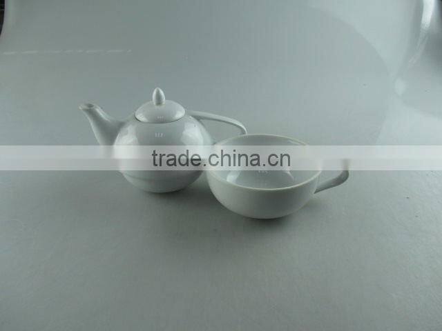 Stocked white round ceramic tea pot, coffee pot, tea set