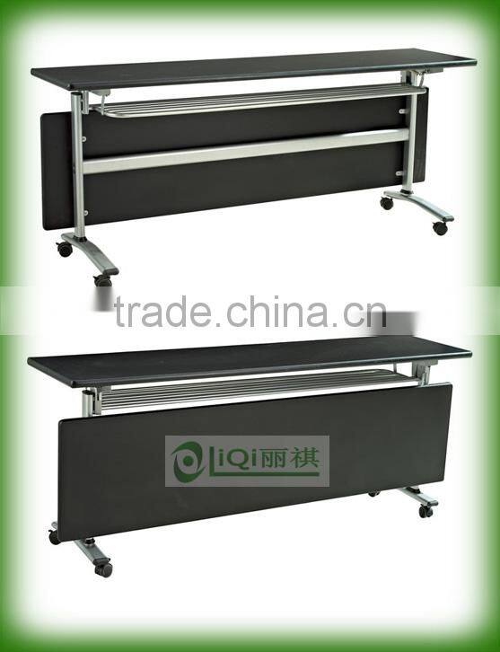 Hot sale Lamilated Plywood 18mm Folded meeting Table with Front modesty panel QZ6021