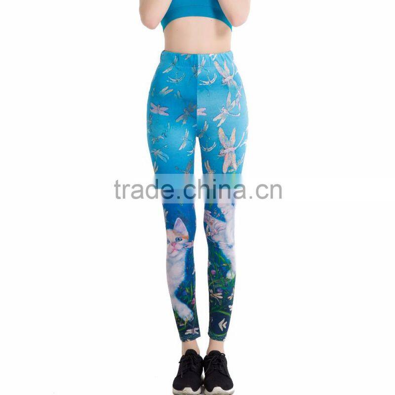 Amazon Best Saller Printed Women's Lightweight Printed Full Ankle Length Leggings for Summer(custom logo)