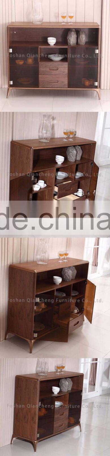 French classical wooden console table with drawers