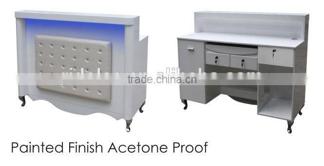 Pain Nail salon reception desk Painted finished acetone proof office table design receptionist table TKN-C57B