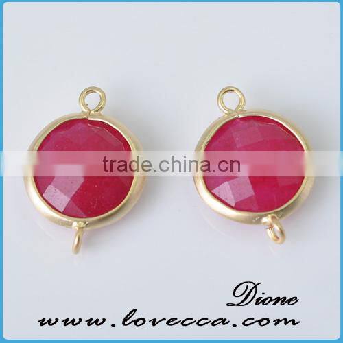 Custom Bridesmaid Wedding jewelry brass glass birthstone pendent