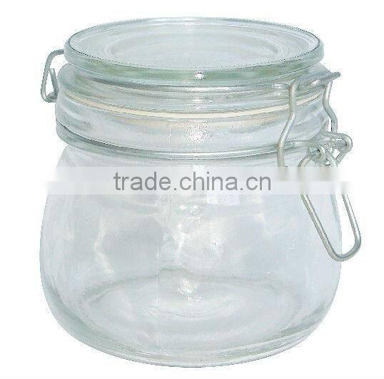 CK01 clear airtight clip top glass jar