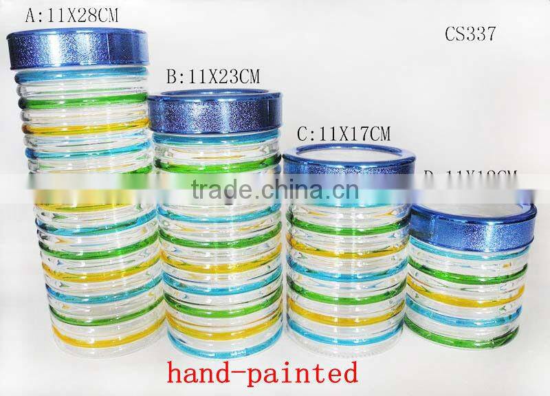 4 pcs clear empty canning glass jar with metal lid