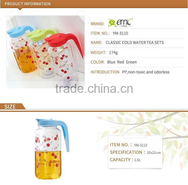 High quality transparent New plastic cold kettle with color print