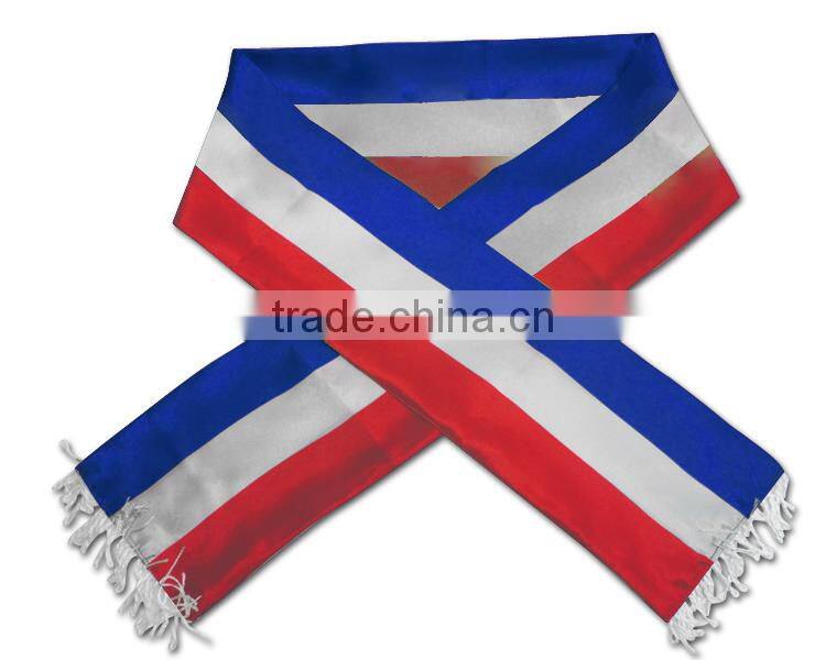 100% polyester satin printing world cup sports team promotional football fan Scarf