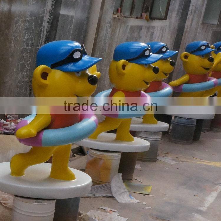 Fiberglass cartoon bear statue