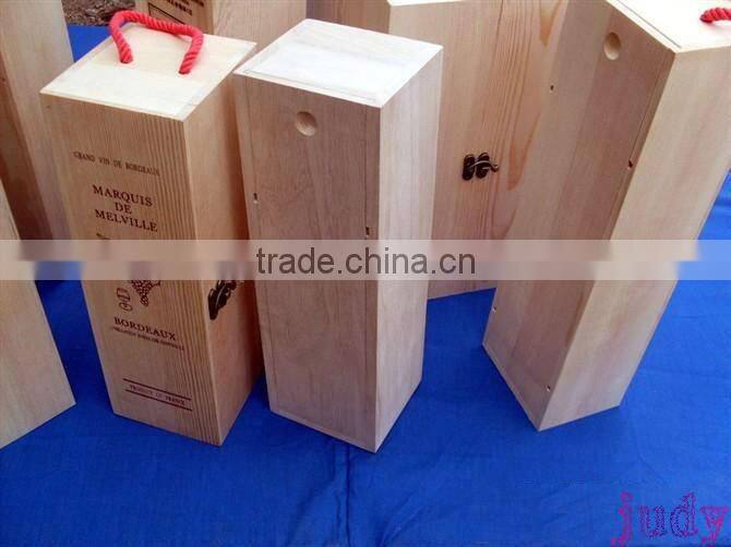 custom solid pine cheap wooden wine boxes wholesale