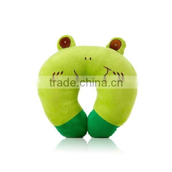 2017 new products cool Frog shaped bolster cushion cotton sleeping anti wrinkle u pillow for promotional gifts