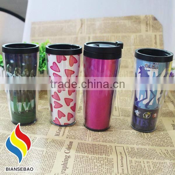 with sealed DIY paper insert Promotion Plastic Coffee Travel Mug