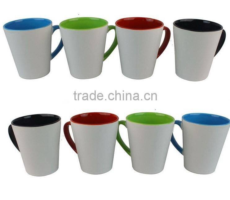 new desigh gold color porcelain mug with big handle wholesale
