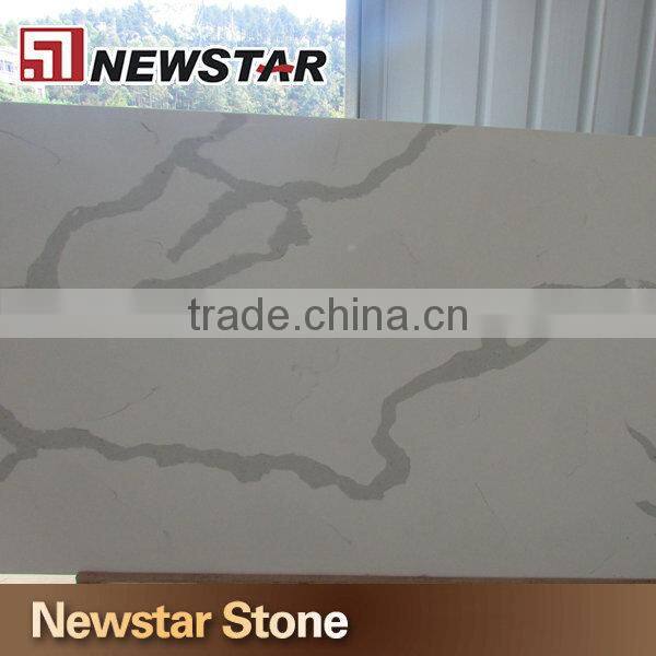 USA standard polished marble looking quartz Calacatta white quartz slab