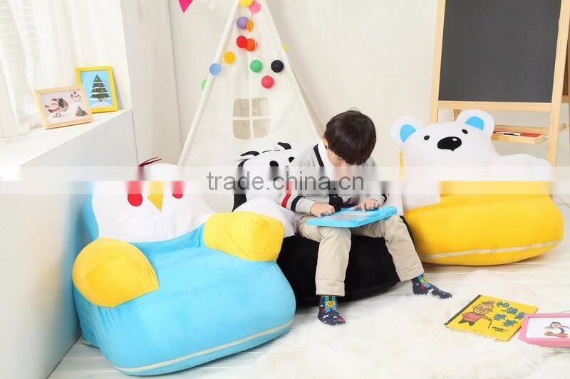 2016 alibaba new colorful cartoon children safe lazy bean bag kids sofa nursery school indoor playground kid furniture toy