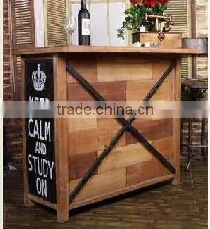 New solid wood vintage cafe Western restaurant table and chairs combination display rack