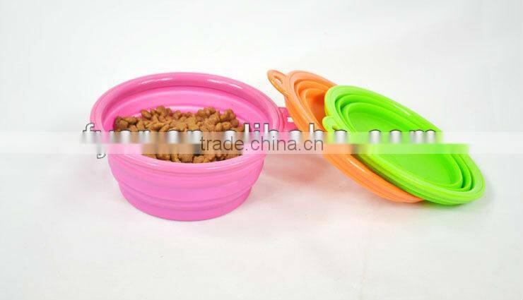 colorful folding silicone dog bowl