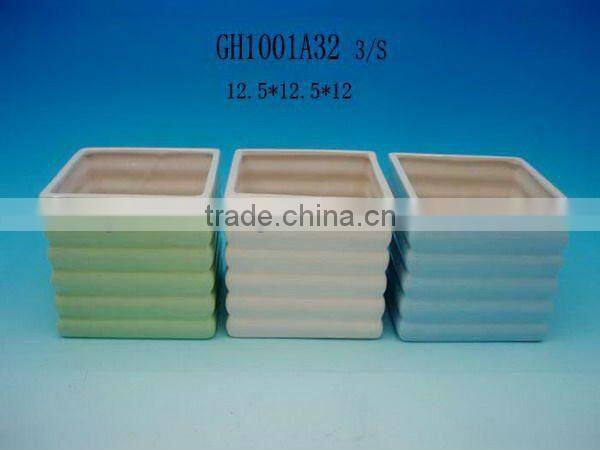 3.9inch Square ceramic flower pot