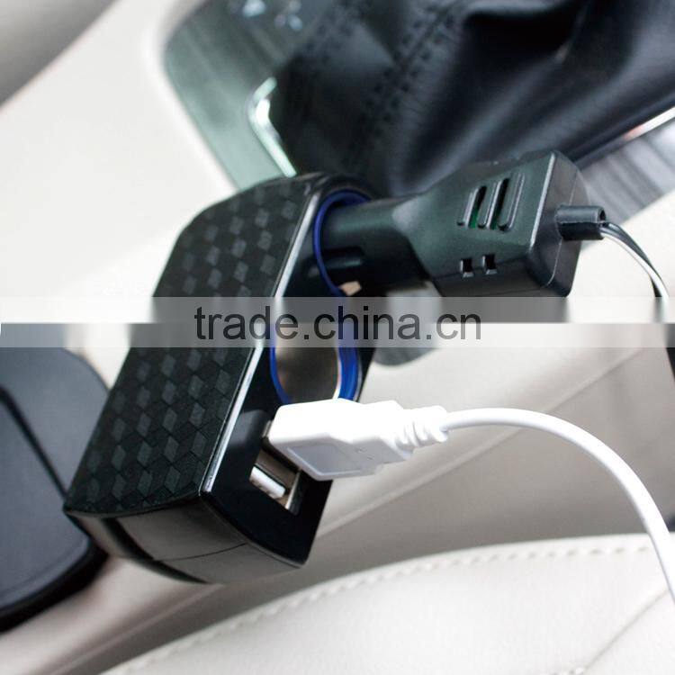 Electronic cigarette car Charger 2 sockets with 2 USB port for car use USB charger