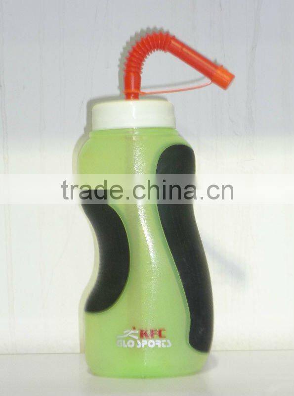 high quality plastic special design sport water bottle with straw