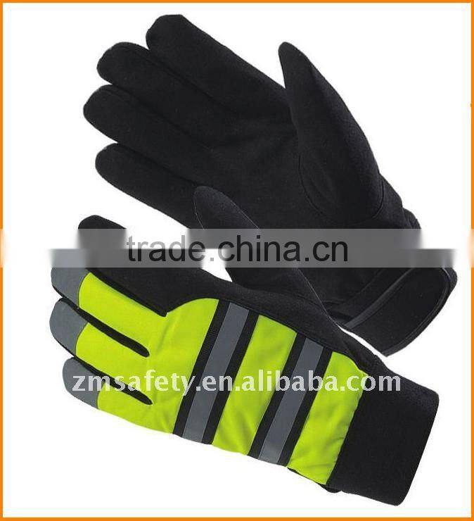 Auto mechanic anti slip gloves with silicon printing on palm ZM360-H