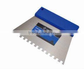 Professional Steel Notch Scraper with wood handle, Adhesive Spreader, Grout Trowel, Adhesive Scraper