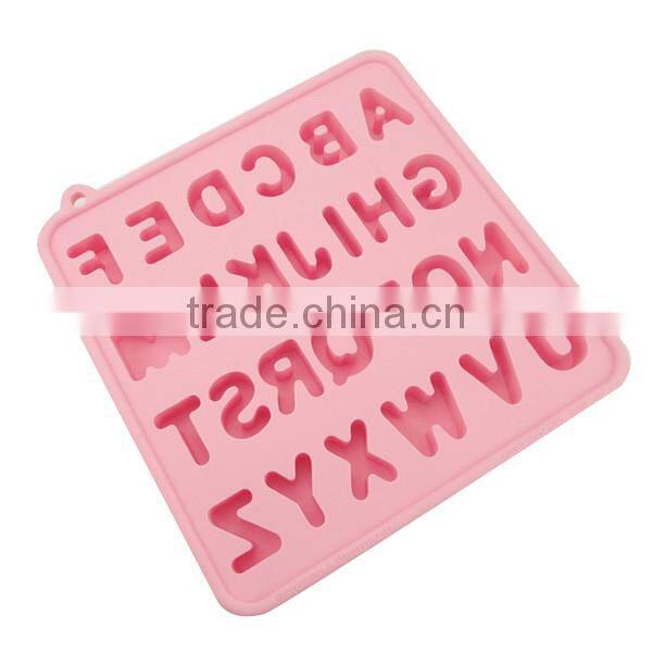 Fancy silicone ice cube tray with alphabet letter A to Z shaped