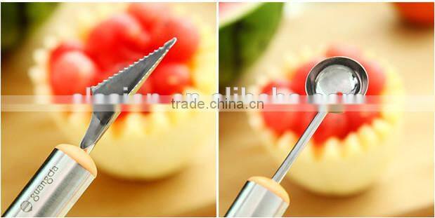 Multifunction Kitchen Fruit Salad tool , Melon baller & Carving knife
