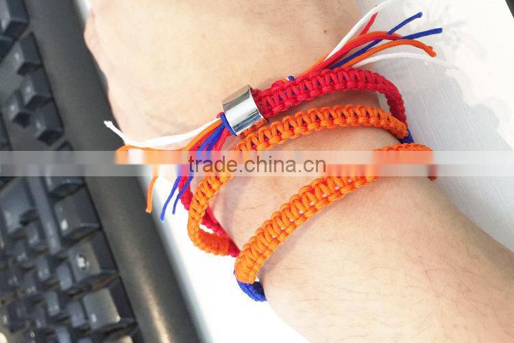 red white blue orange color cord handwoven macrame wrap bracelet braided friendship bracelet