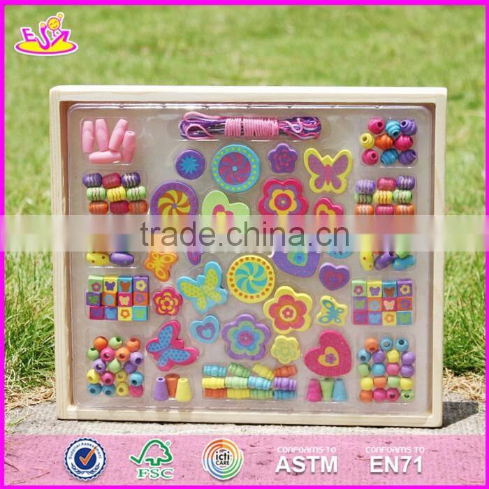 2017 New design educational wooden threading toys for toddlers W11E059