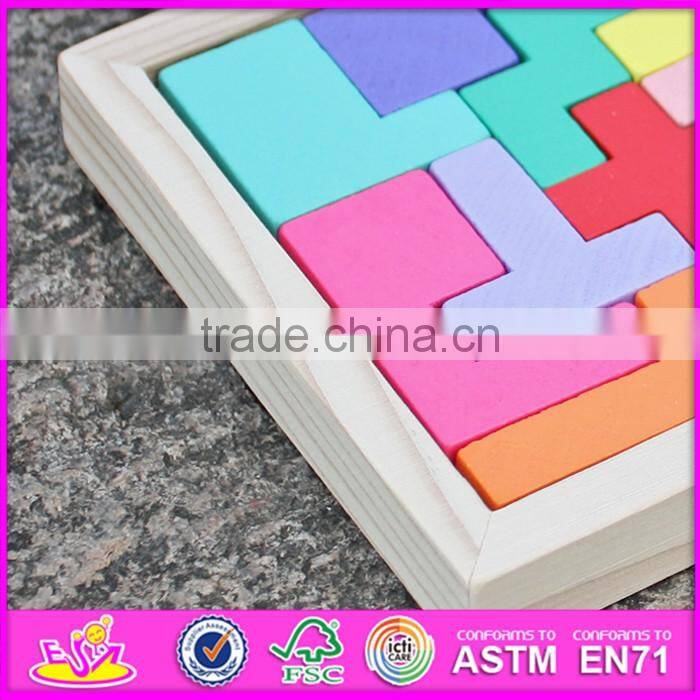 2016 new design children educational toy wooden tetris puzzle W14A179