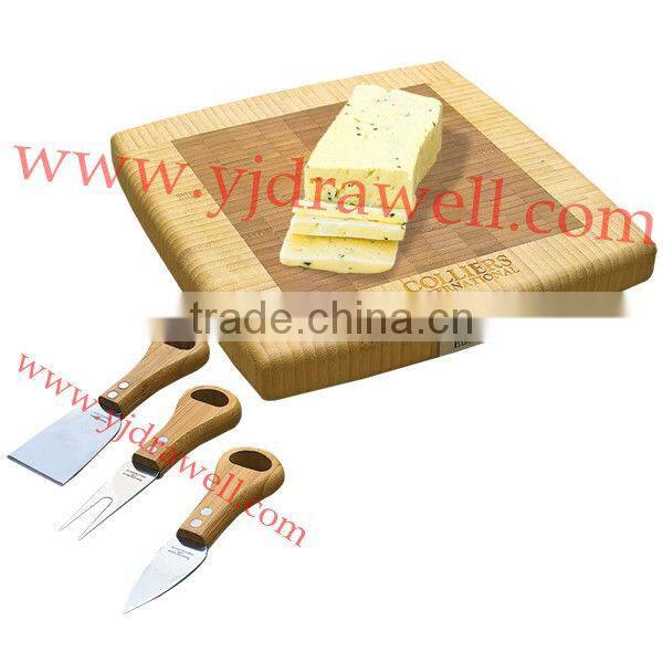 AM-1385 Wooden board with 3pc cheese knife set