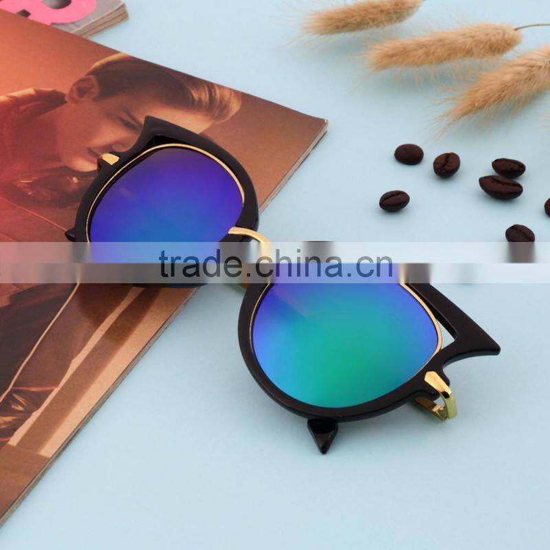 Fashion Retro Metal Frame Sexy Cat Eye Sunglasses for Women Coating Brand vintage sun glasses female oculos de grau femininos