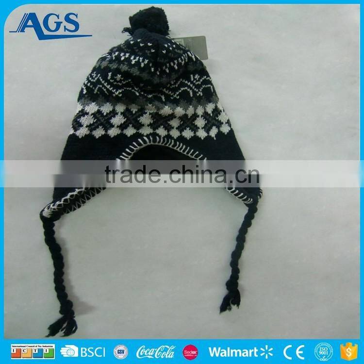 Hot sale fancy ladies winter hat with strings to keep warm