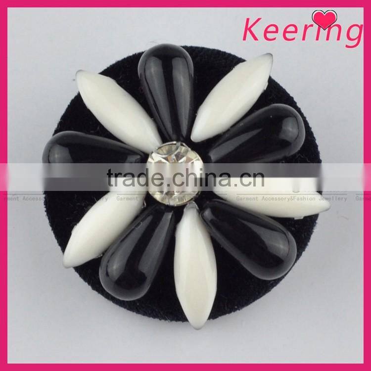 Keering-made new arrival black handmade sew on fancy decorative buttons for fur coat WBKA-301