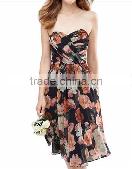 Multi Colors Cheap Print Floral Chiffon New Fashion Women Dress Long Dress Chiffon Maxi Dress New Style With Printed Dress