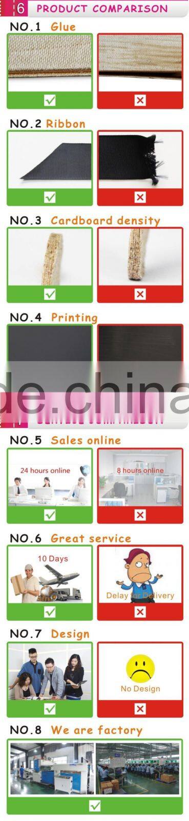 Luxury Hair Packaging Box Black Ribbon Gift Box