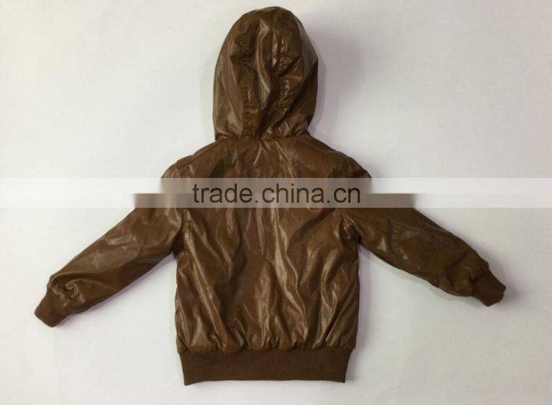 Cheap boy's pu leather jacket in stock china supplier