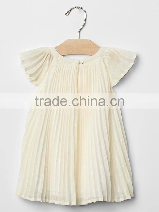 Fancy One Year Old Baby Party Eyelet Flutter Dresses For Baby Girl HSD5050