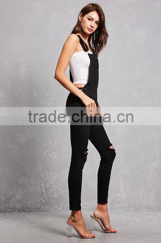 Fashion Distressed Denim overalls for women