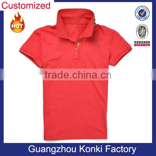 Best quatity wholesale custom pink plain polo shirt for women