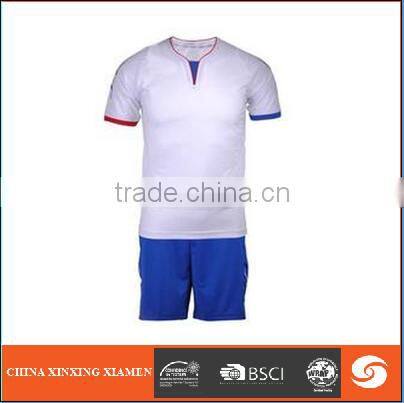 wholesale soccer wear 100%cotton white color football wear