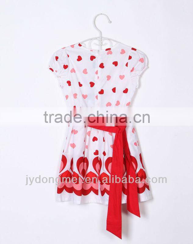 girl print dress 100%cotton dress