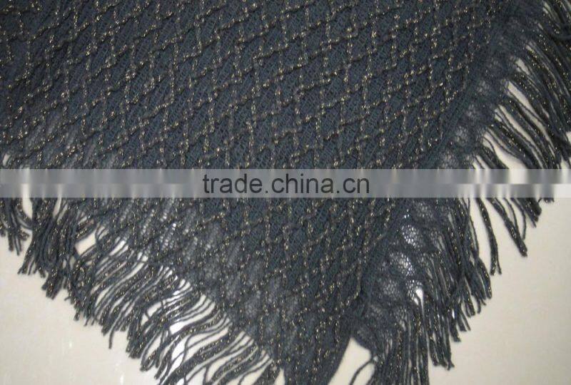 New designer grey sequin glitter knitted shawl for winter