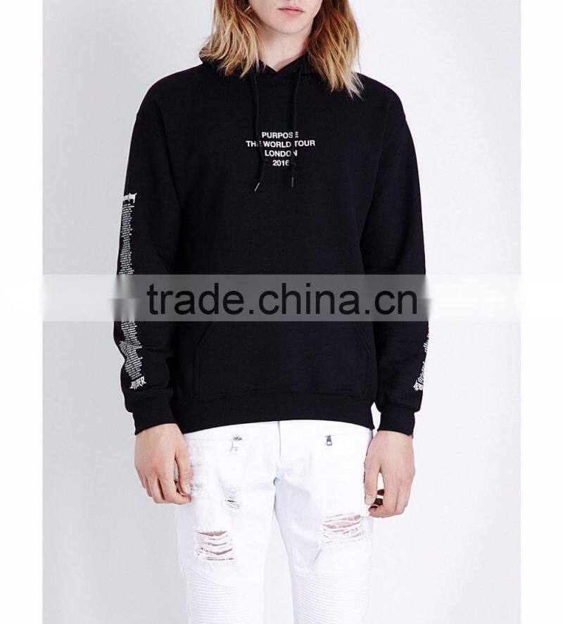 Oversized Fit Hoodies Long Sleeves Cotton Blends Fleece Logo Print Kangaroo Pocket Hoodies Ribbed