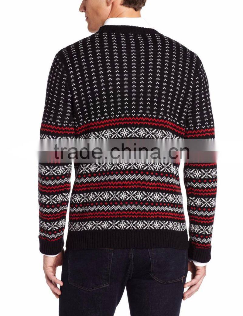 Men Black Sweater Polar Bear Pattern Christmas Sweater Wholesaler