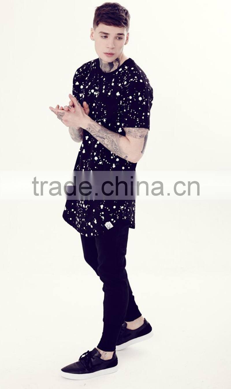 sublimation mens longline t shirt, men's elongated t shirt wholesale