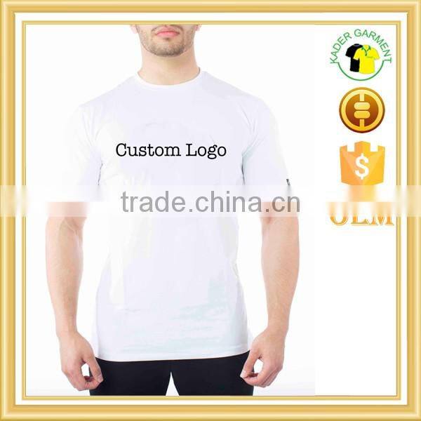 Custom slim fit gym t shirt, cotton spandex fitness t shirt man