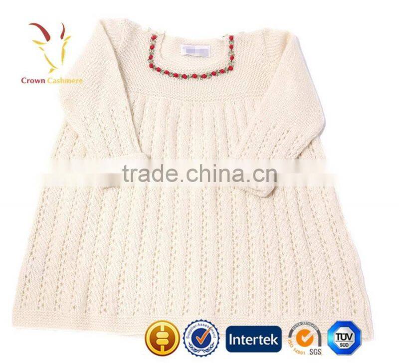 Cashmere Long Girls Sweater Dresses,Kids Flower Girl dresses