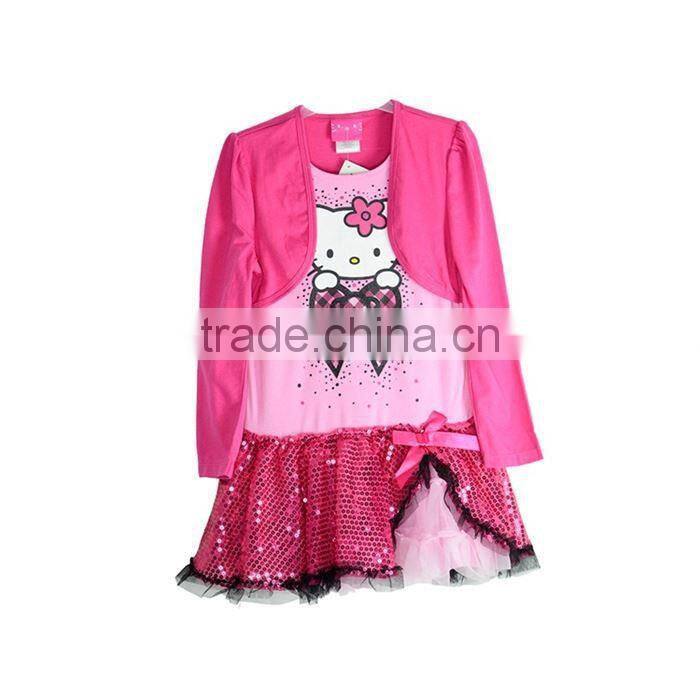 Hotselling Oem Production Kids Long Sleeve Cotton Dress