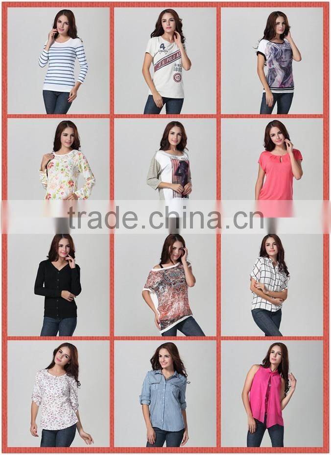 printing t shirt for women/ china alibaba women t-shirt/flocking printing t shirt
